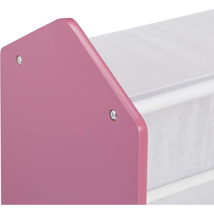 Relaxdays Kinderregal mit 6 Aufbewahrungsboxen, HxBxT: 66 x 63 x 30 cm, Mädchen, Spielzeugregal fürs Kinderzimmer, bunt