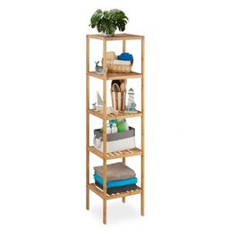 Relaxdays Badregal Bambus mit 5 Ablagen