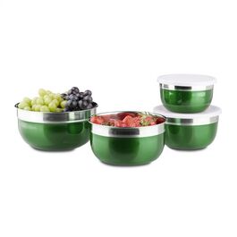 Relaxdays Schüssel Set mit Deckel 4-teilig