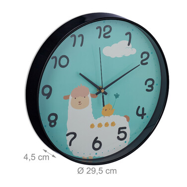 Relaxdays Wanduhr Lama für Kinder