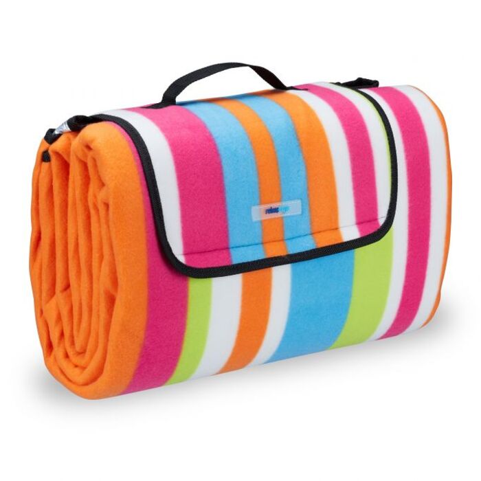 Relaxdays Picknickdecke bunte Streifen