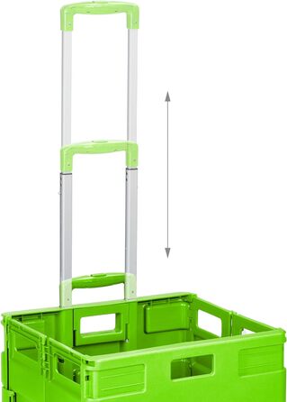 Relaxdays Einkaufstrolley, Klapptrolley, 35 kg, Faltbar, Rolltrolley (Grün)