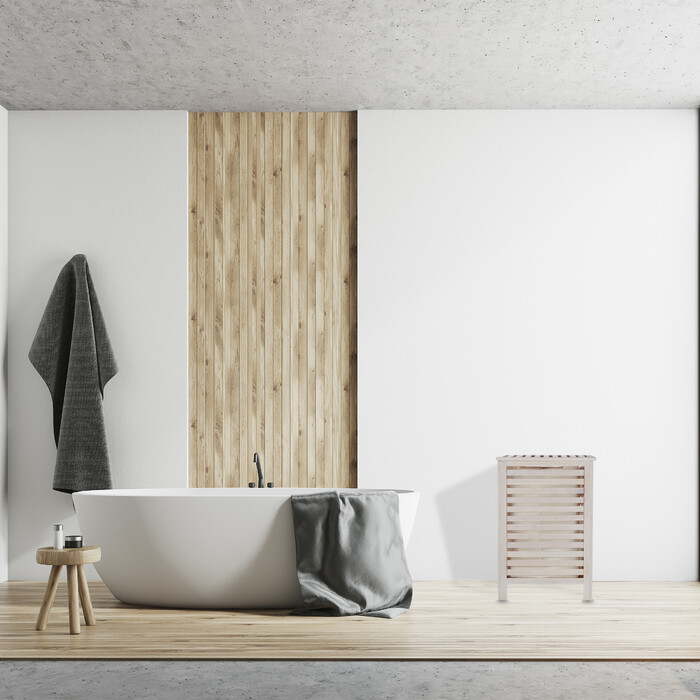 Relaxdays Wäschetruhe Walnuss weiß