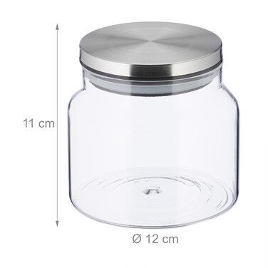Relaxdays 3er Set Vorratsgläser mit Deckel 850 ml