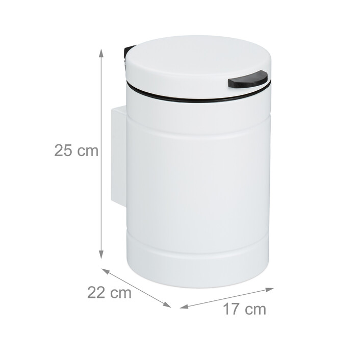 Relaxdays Kosmetikeimer Wandmontage 3 Liter