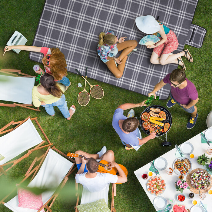 Relaxdays Karierte Picknickdecke 200x300 cm