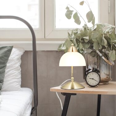 Relaxdays Tischlampe Touch, Retro Design, E14-Fassung, dimmbare Nachttischlampe, Glas & Eisen, HBT 25 x 15 x 19 cm, (Silber)