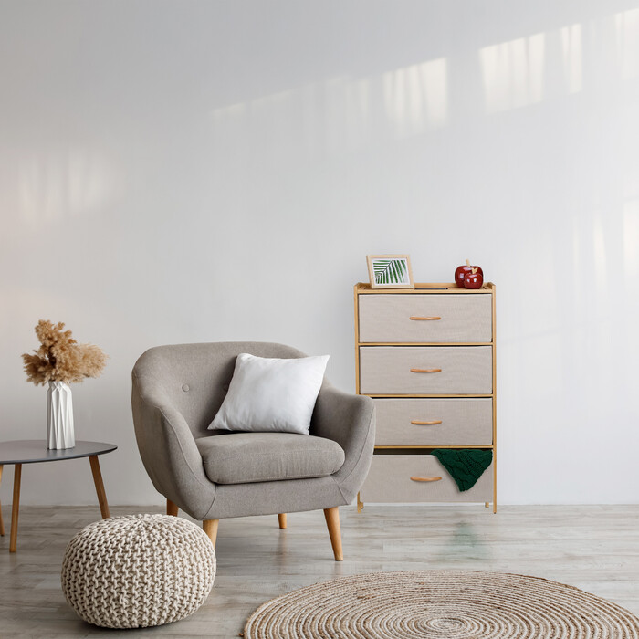 Relaxdays Bambus Kommode 4 Schubladen