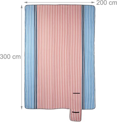 Relaxdays Picknickdecke, XXL, 200 x 300 cm, weiche Fleecedecke, wasserdicht und wärmeisolierend, Strandunterlage, bunt, 80% Polyester 10% Aluminium 10% Schaumstoff 200 x 300 cm Bunt