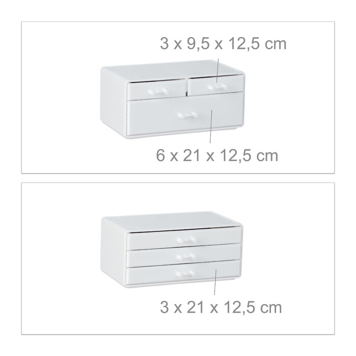 Relaxdays Kosmetikorganizer mit 6 Schubladen