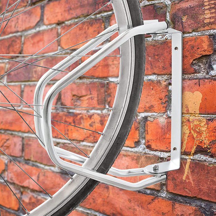 Relaxdays 4x Fahrradständer Set, Wandparker, verstellbar, HBT 32,5x9x28,5cm, Silber