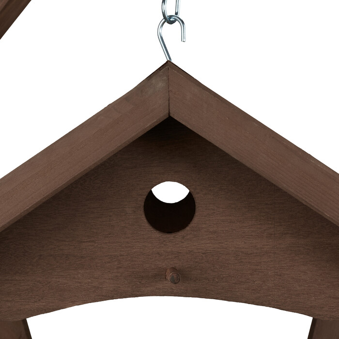 Relaxdays Braunes Vogelfutterhaus zur Wandmontage