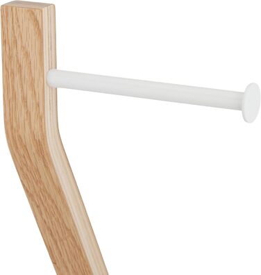 Relaxdays WC Garnitur stehend, Holz und Stahl, Toilettenpapierhalter mit Bürste, HBT 75 x 18,5 x 18,5 cm, weiß/natur