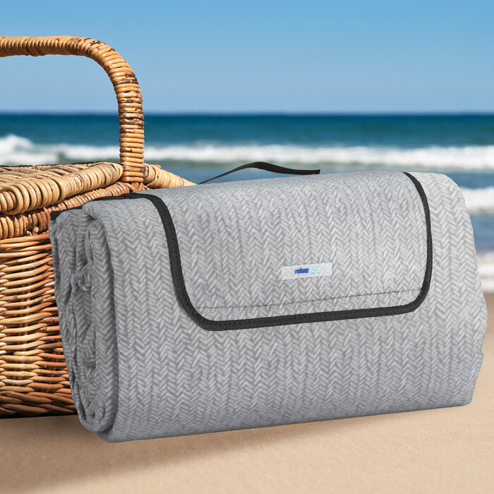 Relaxdays XXL Picknickdecke 200x300 Fischgräte