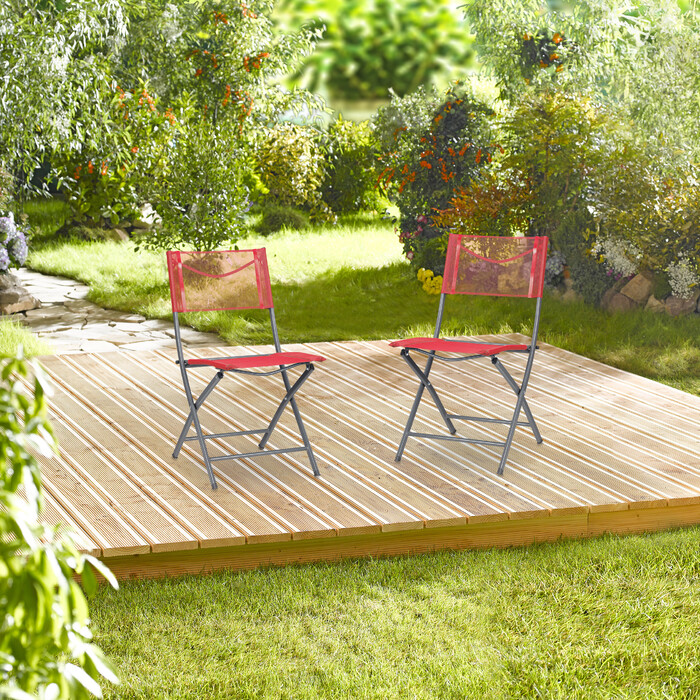 Relaxdays Klappbarer Gartenstuhl 2er Set rot