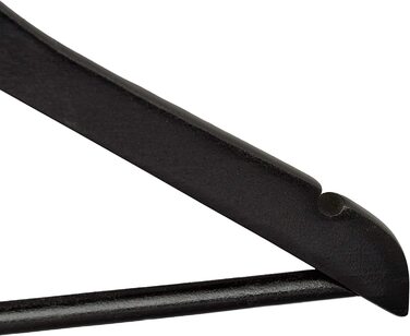 Relaxdays Kleiderbügel Set Holz, 20er Pack Garderobenbügel, Hemden & Hosen, 360° drehbar, Bügel HxB 23 x 44 cm, schwarz