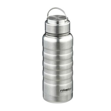 Relaxdays Trinkflasche Edelstahl 400 ml
