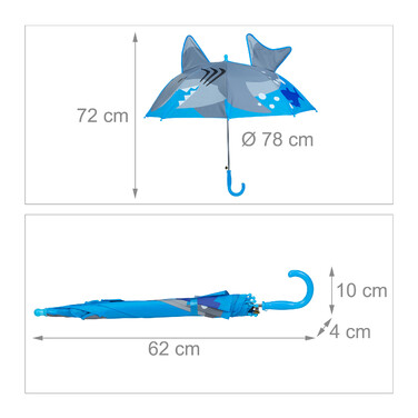 Relaxdays Kinder Regenschirm 'Hai'