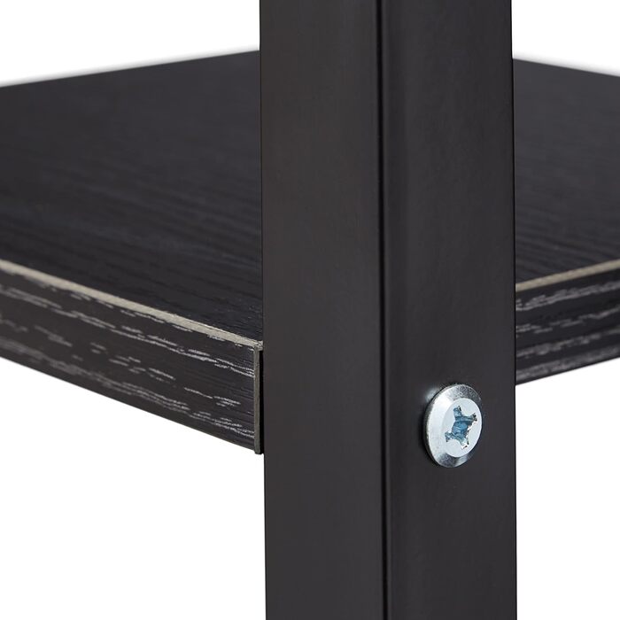 Relaxdays Pflanzenregal, Blumentreppe 5 Ablagen, 117x43x22 cm, Stahl/MDF, innen, Schwarz