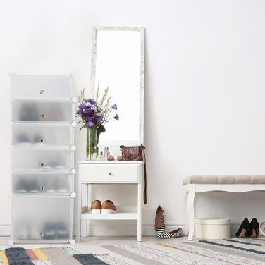Relaxdays Schuhschrank 12 Fächer, 108x94x37 cm, Weiß