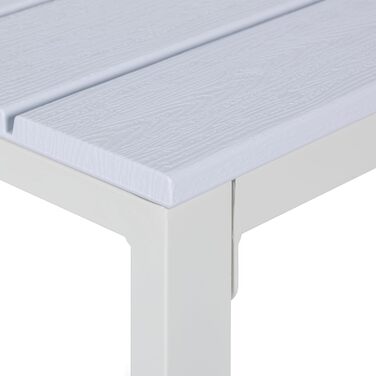 Relaxdays Beistelltisch Balkon, wetterfest, für Terrasse & Garten, 39x52x48 cm, Outdoortisch, Weiß
