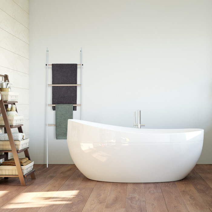 Relaxdays Handtuchleiter Holz & Metall