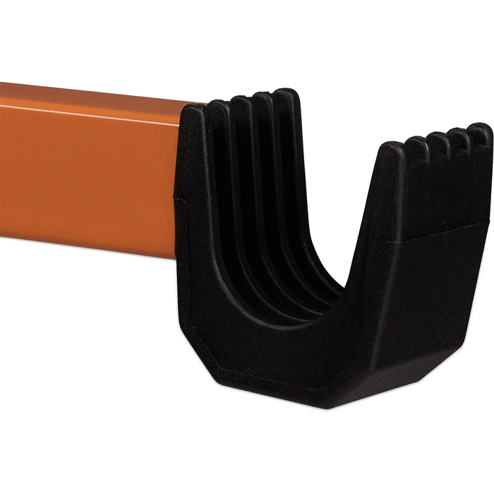 Relaxdays 6er Set Fahrrad Wandhalterung, Fahrradaufhängung, Fahrradwandhalter, Wand, HxBxT: 9,5 x 36 x 9,5 cm, orange-schwarz