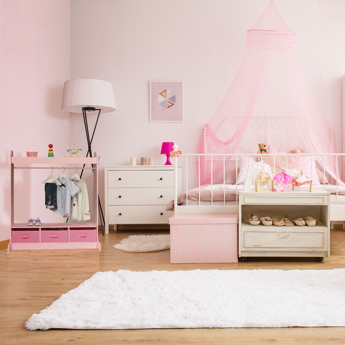 Relaxdays Kinder Kleiderständer mit Spiegel