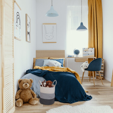 Relaxdays Aufbewahrungskorb aus Baumwolle