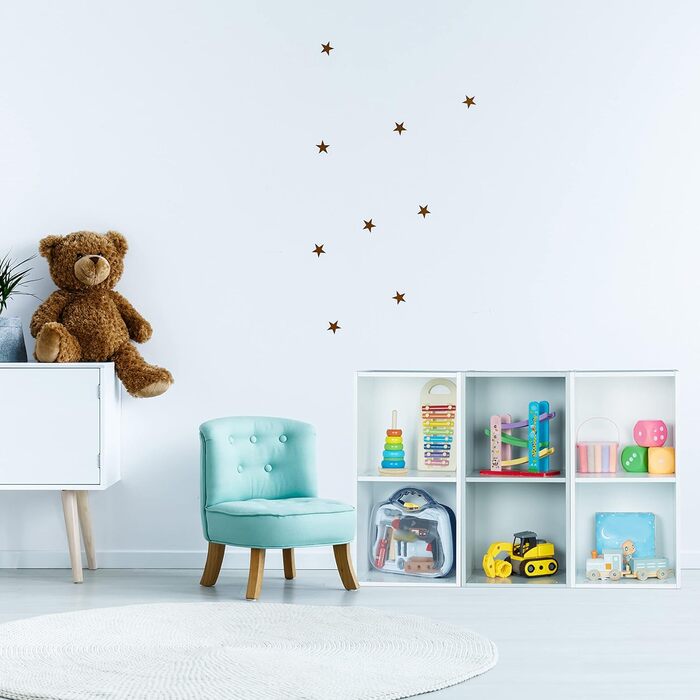Relaxdays Kinderregal, 6 Fächer, Spielzeugregal Kinderzimmer, Jungen & Mädchen, modulares Aufbewahrungsregal, weiß/grau