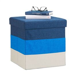 Relaxdays Gepolsterter Hocker mit bunten Streifen