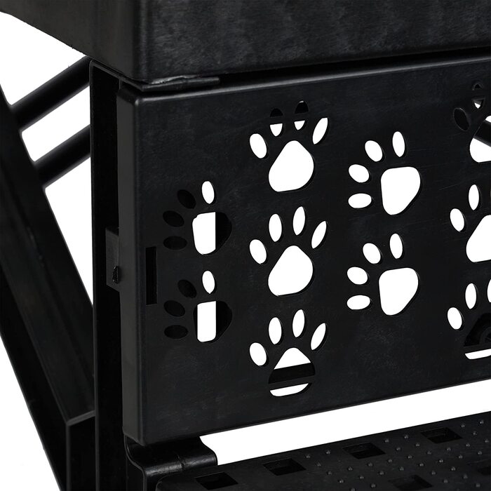 Relaxdays Hundetreppe 3 Stufen, kleine & große Hunde, Bett & Couch, Stoffbezug, Tiertreppe innen, HBT: 30x35x45 cm, weiß weiß 30x35x45 cm (1er Pack)