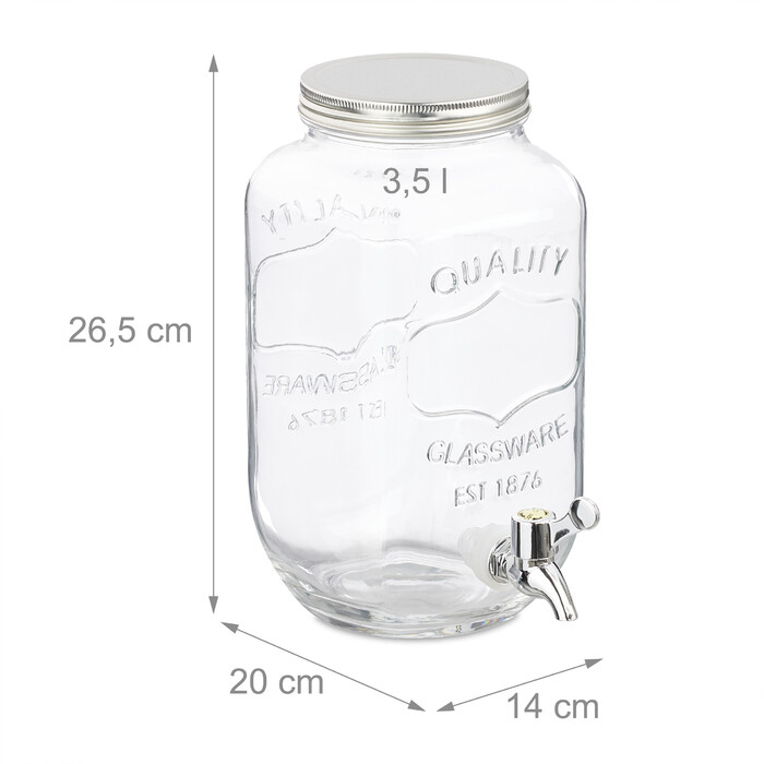Relaxdays 3,5 Liter Getränkespender im 2er Set
