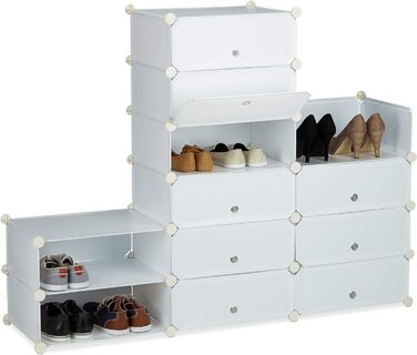 Relaxdays Schuhschrank 12 Fächer, 108x94x37 cm, weiß