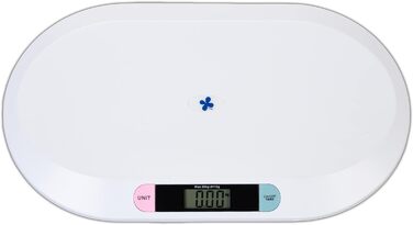 Relaxdays Digitale Babywaage, Säuglingswaage bis 20 kg, inkl. Batterien & USB-Kabel, Stillwaage, Kleintierwaage, weiß