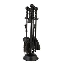 Relaxdays 5-teiliges Kaminbesteck in Schwarz