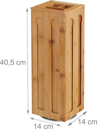 Relaxdays Kapselhalter für Dolce Gusto Kaffeekapseln, drehbar, Kaffee Kapselspender, Bambus, HBT: 40,5x14x14 cm, natur (Für Nespresso Kapseln)