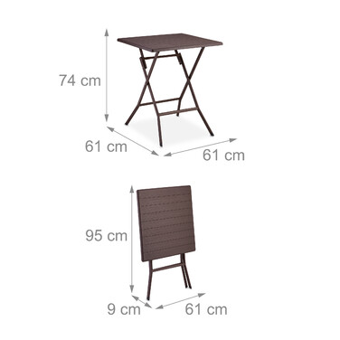 Relaxdays Balkonmöbel Set 3-teilig in Holzoptik