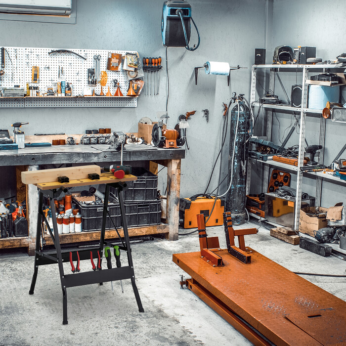 Relaxdays Klappbare Werkbank mit Spannbacken