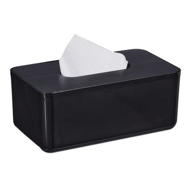 Relaxdays Tücherbox mit Bambusdeckel