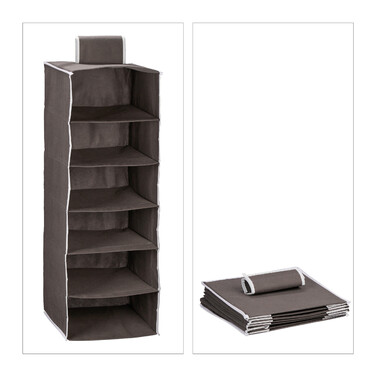 Relaxdays Hängeregal Kleiderschrank 6 Fächer