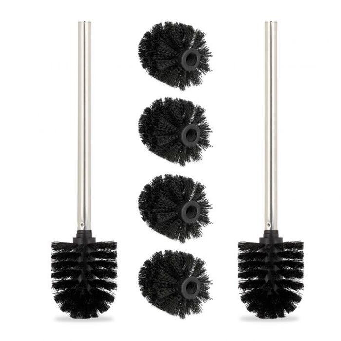 Relaxdays Toilettenbürste 2er Set + 4 Ersatzköpfe
