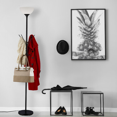 Relaxdays Stehlampe mit Garderobenständer