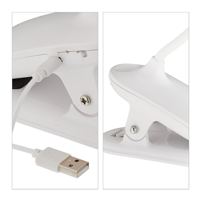 Relaxdays LED Klemmlampe mit Touch-Funktion