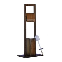 Relaxdays WC Garnitur Bambus dunkelbraun