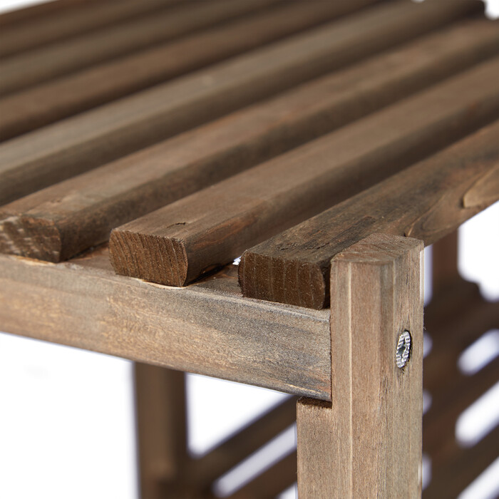 Relaxdays Braunes Blumenregal aus Holz
