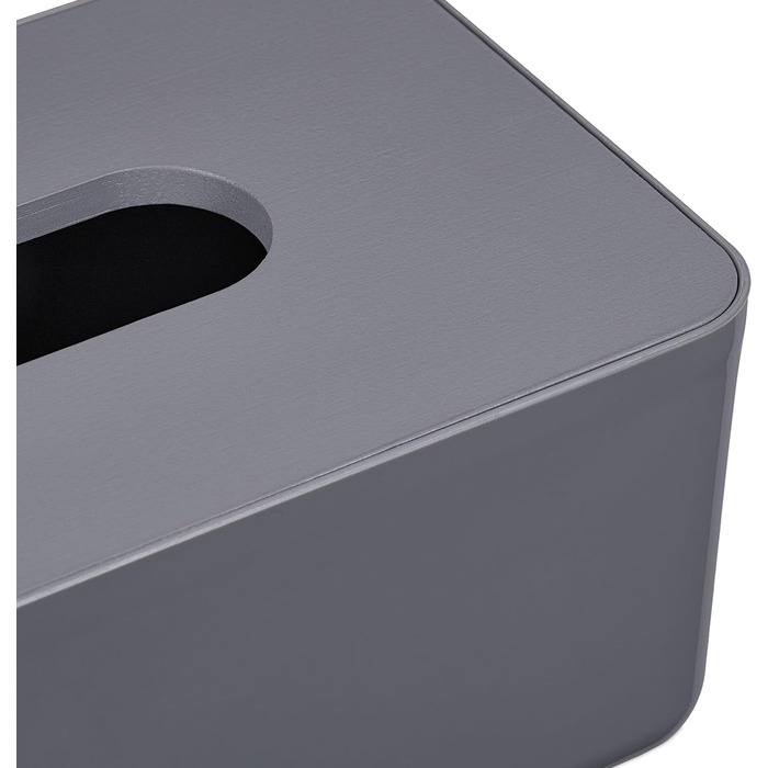 Relaxdays Tücherbox Bambus Deckel, Bad, Taschentuchbox, modernes Design, 10x23x13 cm, Kunststoff, grau
