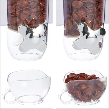 Relaxdays Müslispender, Wandmontage, 1,7 l Behälter, HBT 31x16x14 cm, weiß
