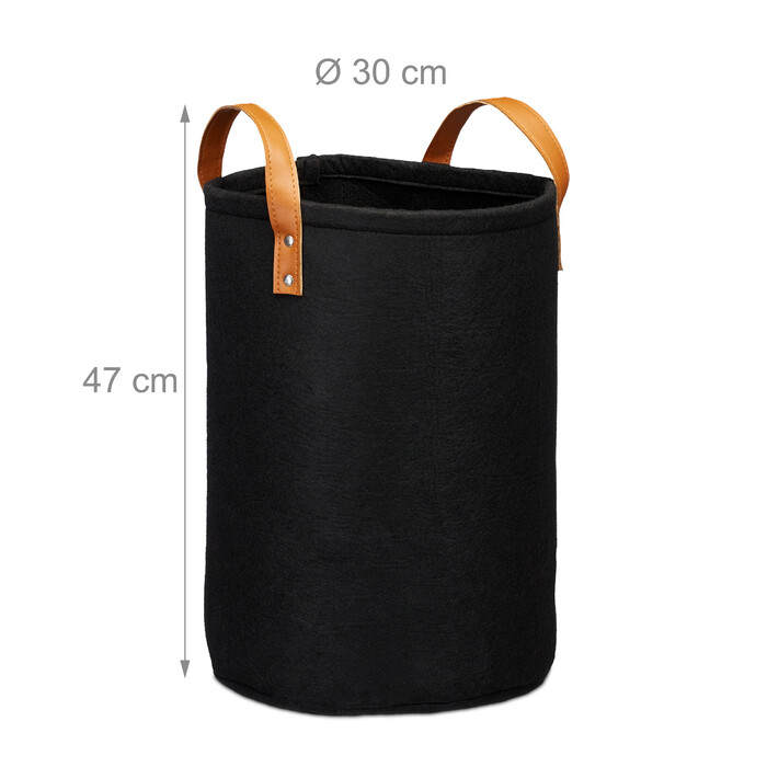Relaxdays Filz Wäschekorb 28 Liter