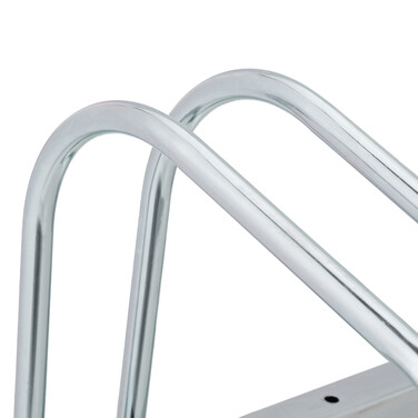 Relaxdays Silberner Fahrradständer für 2 Fahrräder